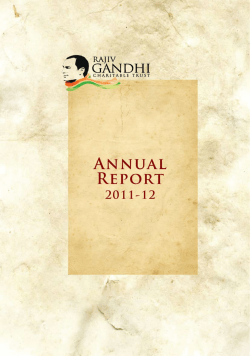 initiatives 2011-12 - Rajiv Gandhi Charitable Trust
