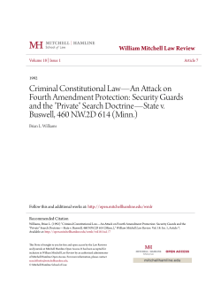 Criminal Constitutional Law&acirc;&bull;flAn Attack on Fourth Amendment