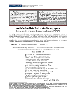 Anti-Federalist letters to newspapers on the