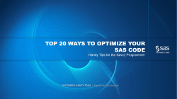 How to Write Efficient SAS Programs in Eleven Easy Steps!