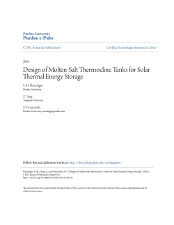 Design of Molten-Salt Thermocline Tanks for Solar - Purdue e-Pubs