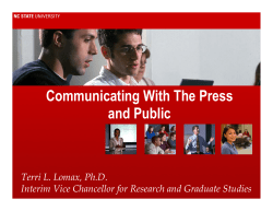 Communicating With The Press and Public