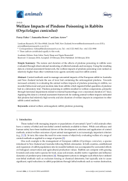 Welfare Impacts of Pindone Poisoning in Rabbits (Oryctolagus