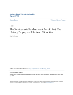 The Servicemen`s Readjustment Act of 1944: The