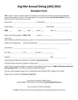 Jing Mei Annual Giving (JAG) 2016