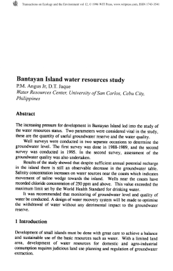 Bantayan Island water resources study PM Angus Jr, DT