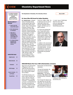 Chemistry Department News UACHEM