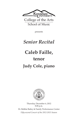 Senior Recital: Caleb Faille, tenor