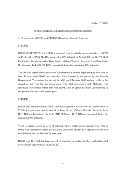 INPEX to Expand Its Exploration Activities in Australia.