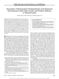 Association of Brominated Trihalomethane and Haloacetic Acid