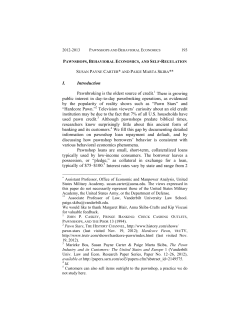 Pawnshops, Behavioral Economics, and Self