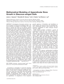 Mathematical modeling of appendicular bone growth in glaucous