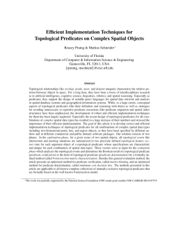 Efficient Implementation Techniques for Topological Predicates on