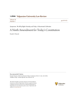 A Ninth Amendment for Today`s Constitution