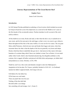 Literary Representations of The Great Barrier Reef