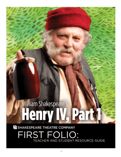 Henry IV, Part 1 First Folio - Shakespeare Theatre Company
