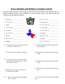 Texas Absolute and Relative Location Activity