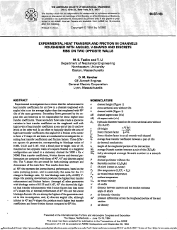 Experimental Heat Transfer and Friction in Channels Roughened