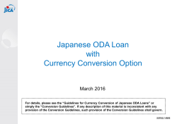Japanese ODA Loan with Currency Conversion Option