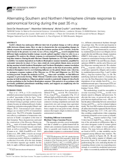 Alternating Southern and Northern Hemisphere climate