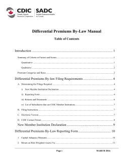 Differential Premiums Manual
