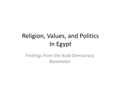 Religion, Values, and Politics In Egypt
