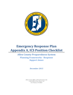 Emergency Response Plan, Appendix A