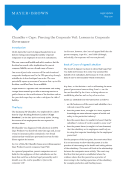 Chandler v Cape: Piercing the Corporate Veil
