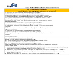 Social Studies: 5th Grade Pacing Resource Document