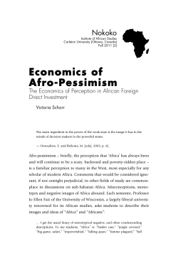 The Economics of Perception in African Foreign Direct Investment