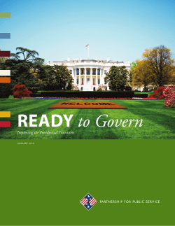 READY to Govern - Partnership for Public Service