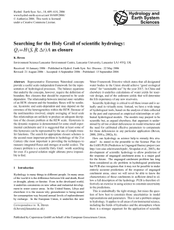 Searching for the Holy Grail of scientific hydrology: Qt=H (S←,R←, t