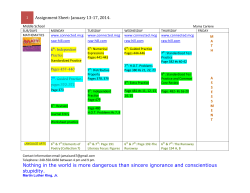 Assignment Sheet: January 13
