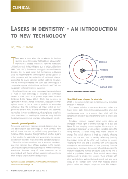 lasers in dentistry - an introduction to new technology