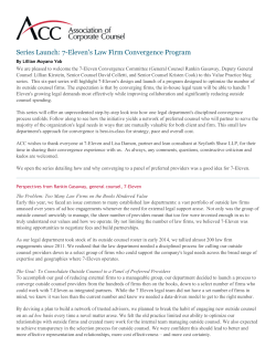 Series Launch: 7-Eleven`s Law Firm Convergence Program