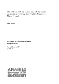 The selfhood and the ascetic ideal of the modern subject: the art of