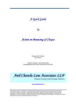 A Quick Guide To Action On Bouncing Of Cheques