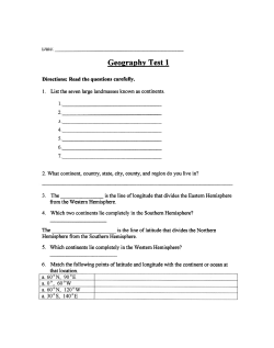 Geoeraphv Test 1