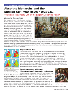 Absolute Monarchs and the English Civil War (1500s