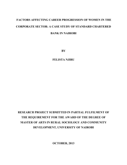 FACTORS AFFECTING CAREER PROGRESSION OF WOMEN IN