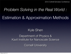 Problem Solving in the Real World