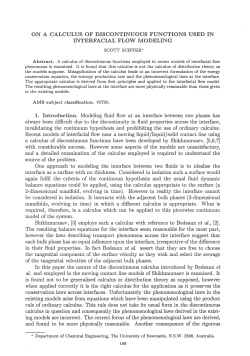 ON A CALCULUS OF DISCONTINUOUS FUNCTIONS USED IN