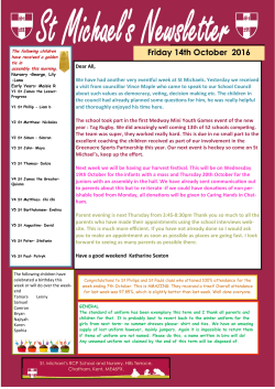 14th October 2016 - St Michael`s RC Primary School