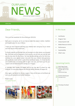 June 2016 Newsletter