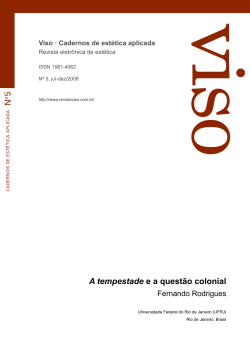 A tempestade e a quest&atilde;o colonial