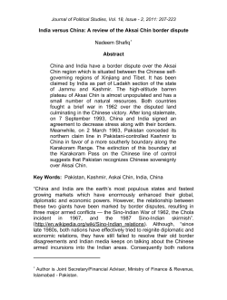 India versus China: A review of the Aksai Chin border