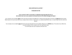 NMLS MORTGAGE CALL REPORT STANDARD SECTION If your