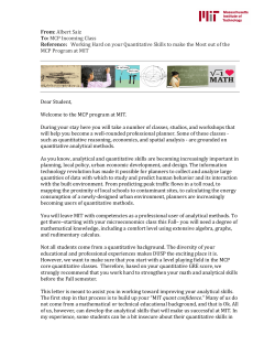 BUILDING NUMERACY SKILLS - MIT Department of Urban
