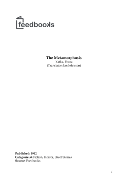 The Metamorphosis - Department of Psychology