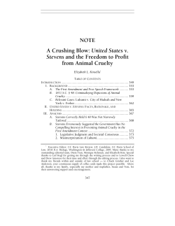 United States v. Stevens and the Freedom to Profit from Animal Cruelty
